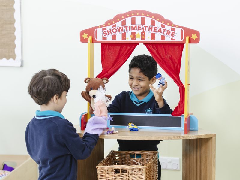 Early Years pupils at the puppet theatre