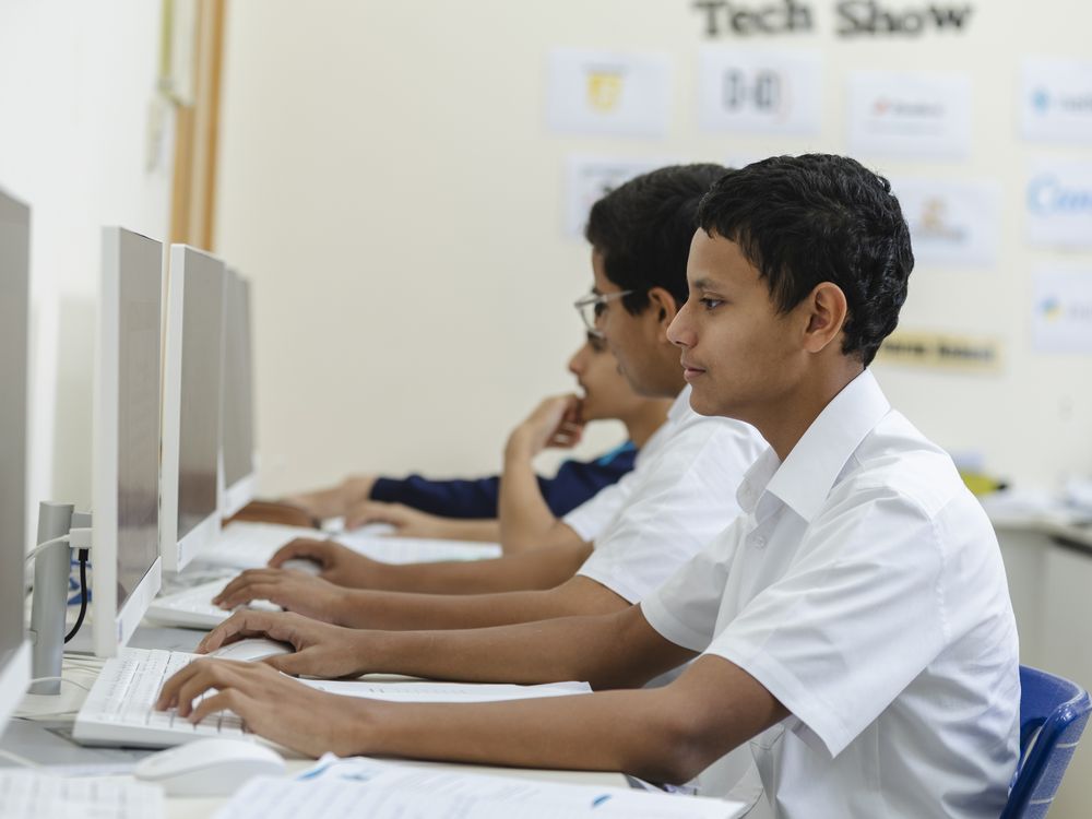 Secondary students in the computer suite